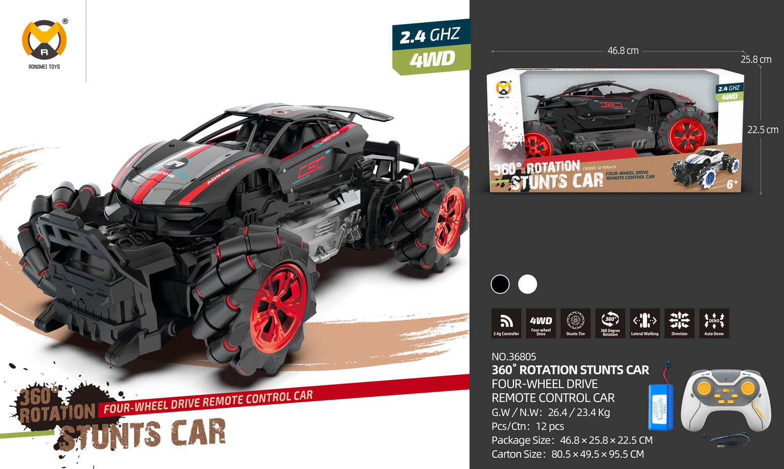 1:8 alloy high-speed stunt RC car