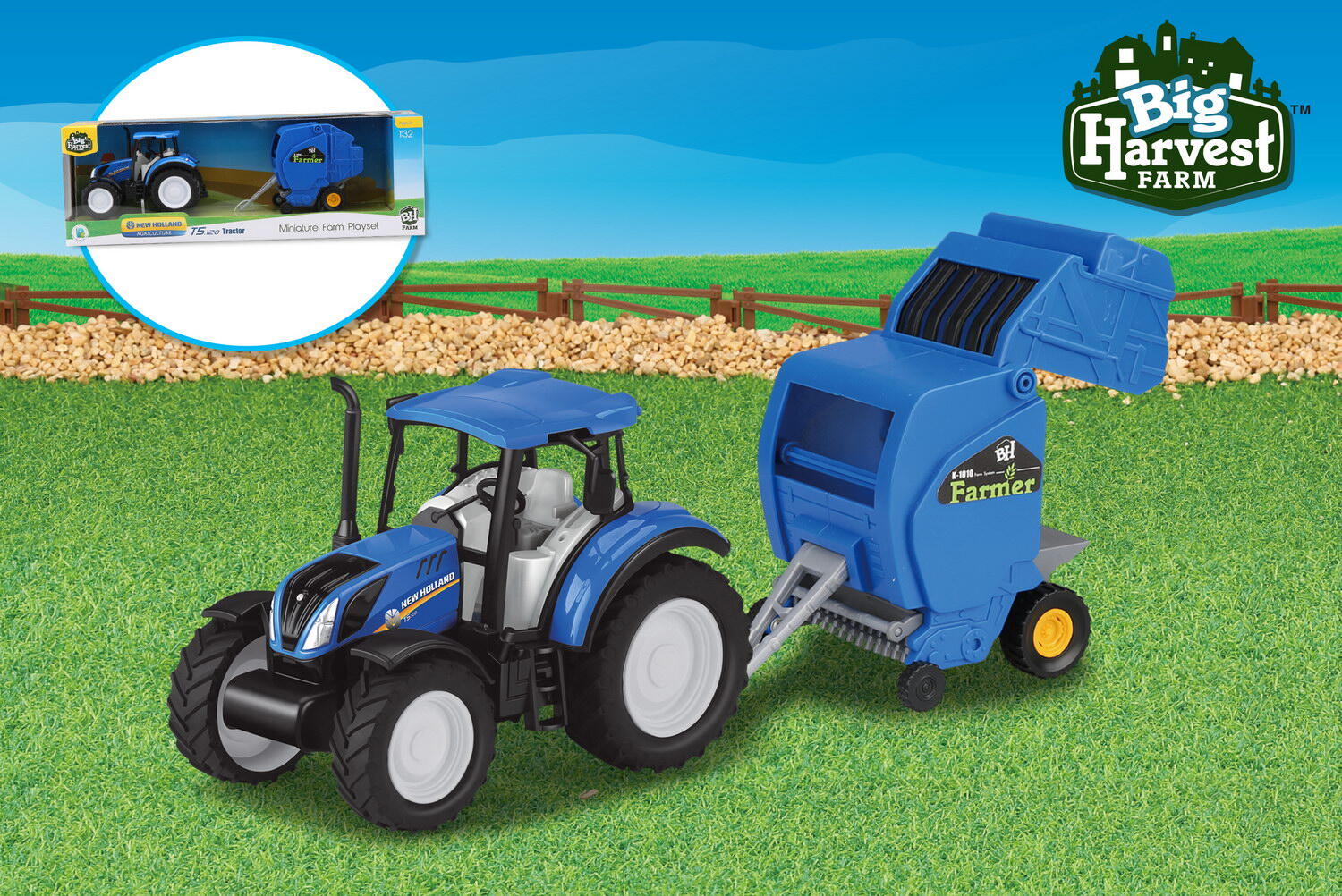 1:32 NEWHOLLAND TRACTOR WITH HAY BALER