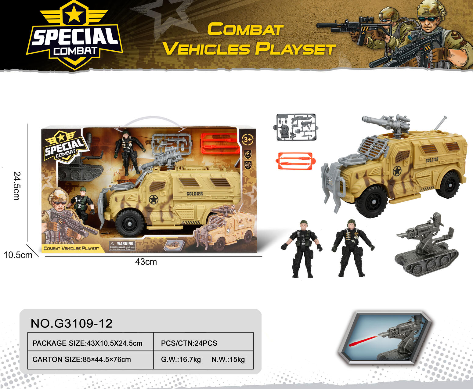 Special Combat Vehicles Play Set 24PCS