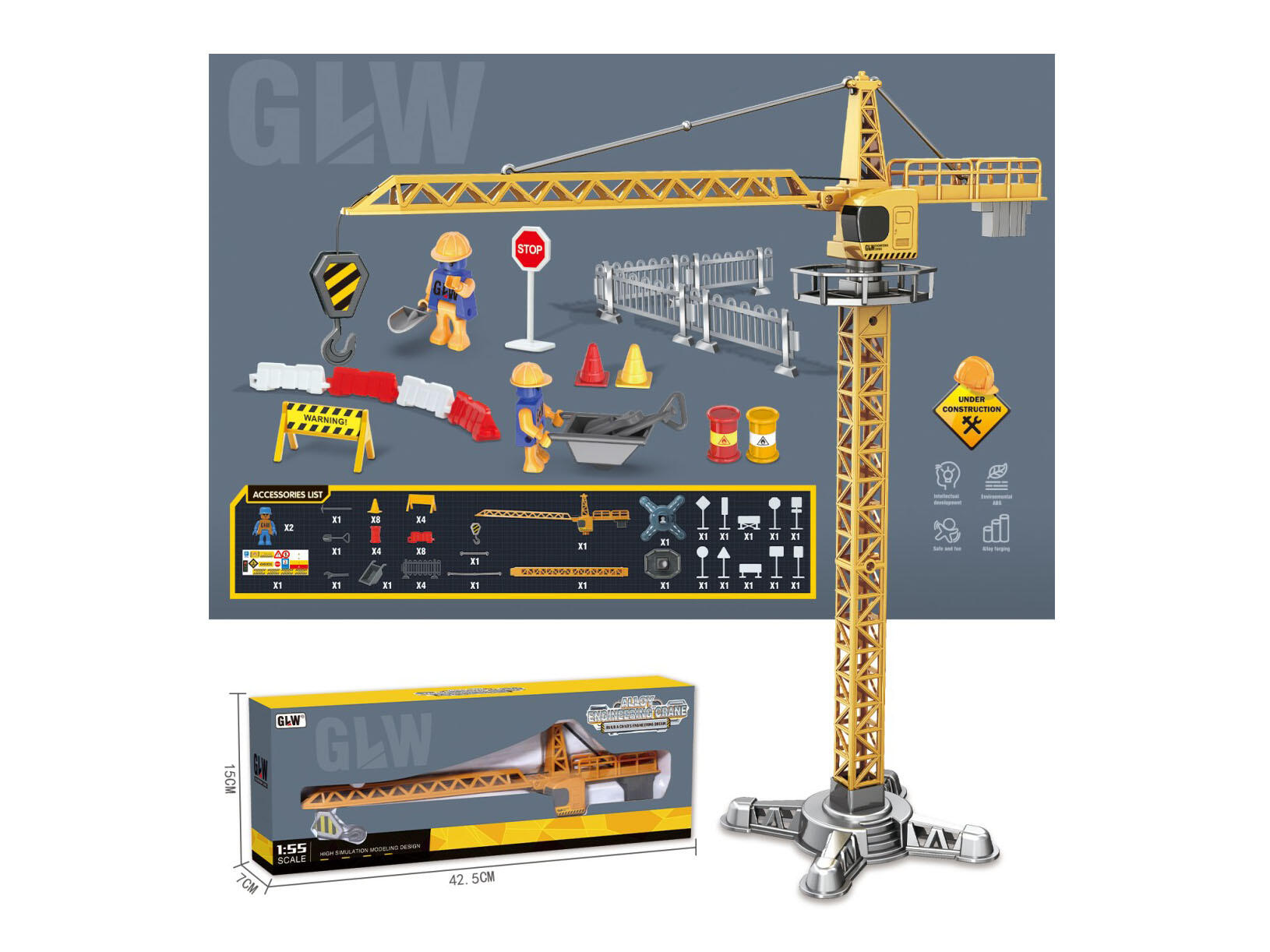 DIE-CAST CRANE TOWER CRANE SET