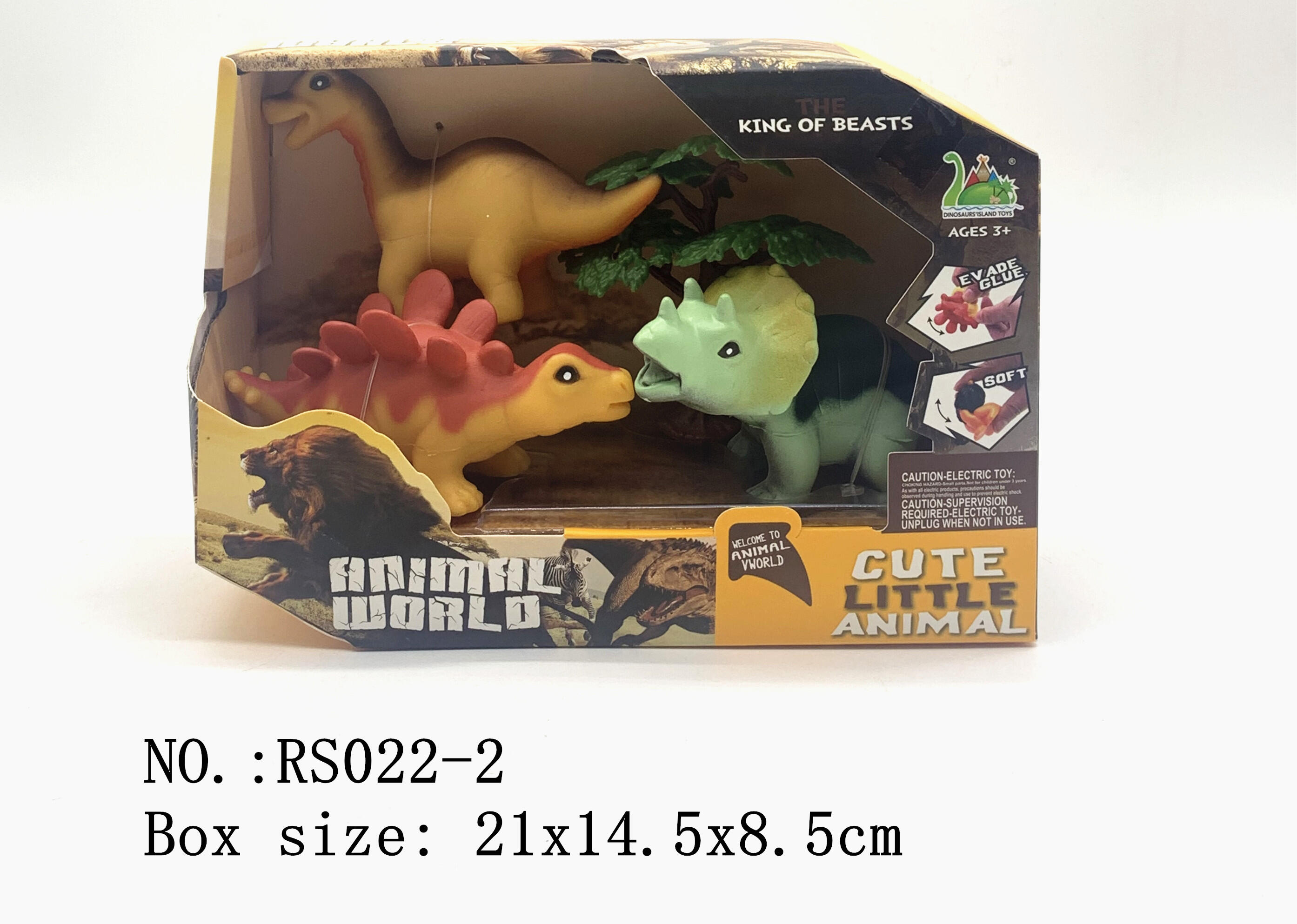 Animal World Dinosaurs Playing Set (Brachiosaurus/Stegosaurus /Triceratops)