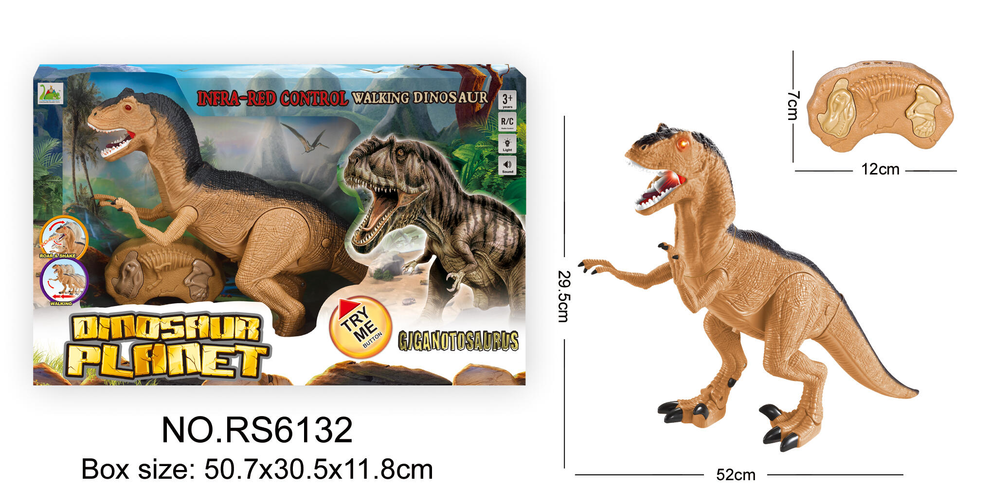 Dinosaurs Animal World Playing Set-Southern Giganotosaurus infrared remote control, sound, light