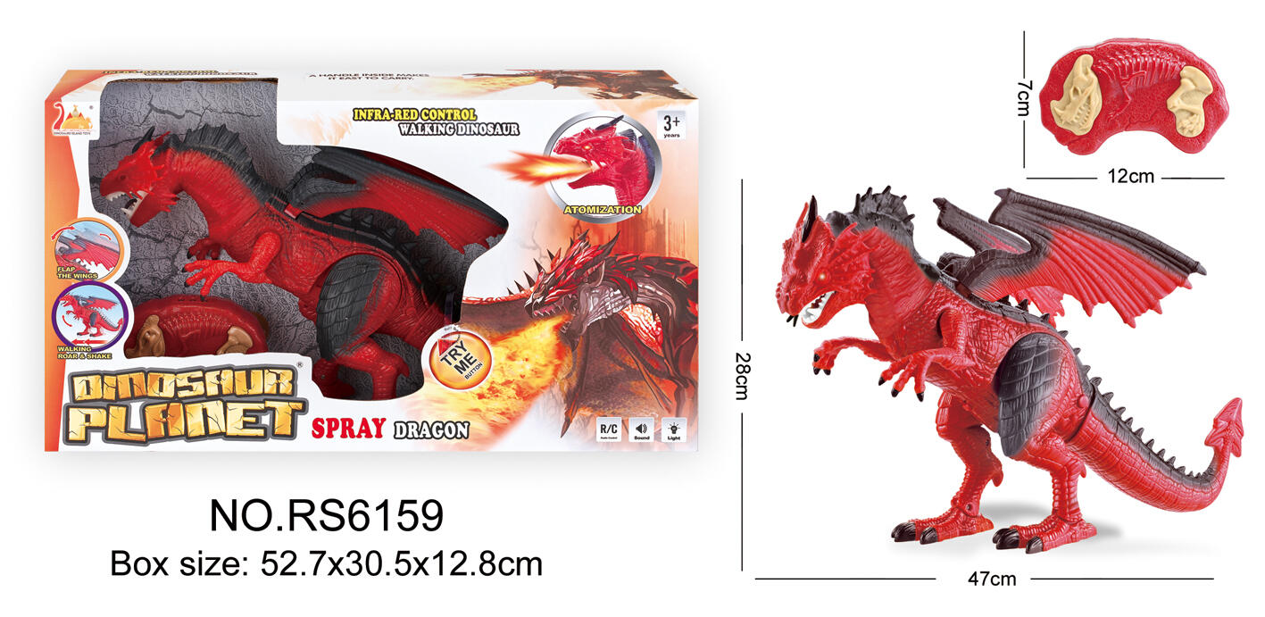 Dinosaurs Animal World Playing Set- Remote control infrared western dragon, spray, sound, light