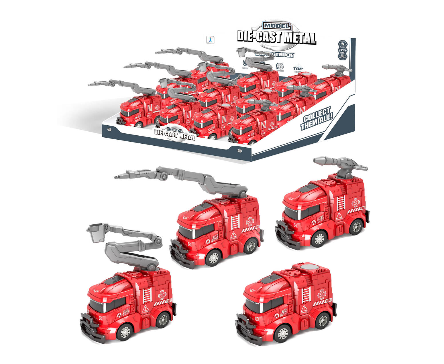 DIE-CAST FRICTION FIRE ENGINE  12PCS/PDQ