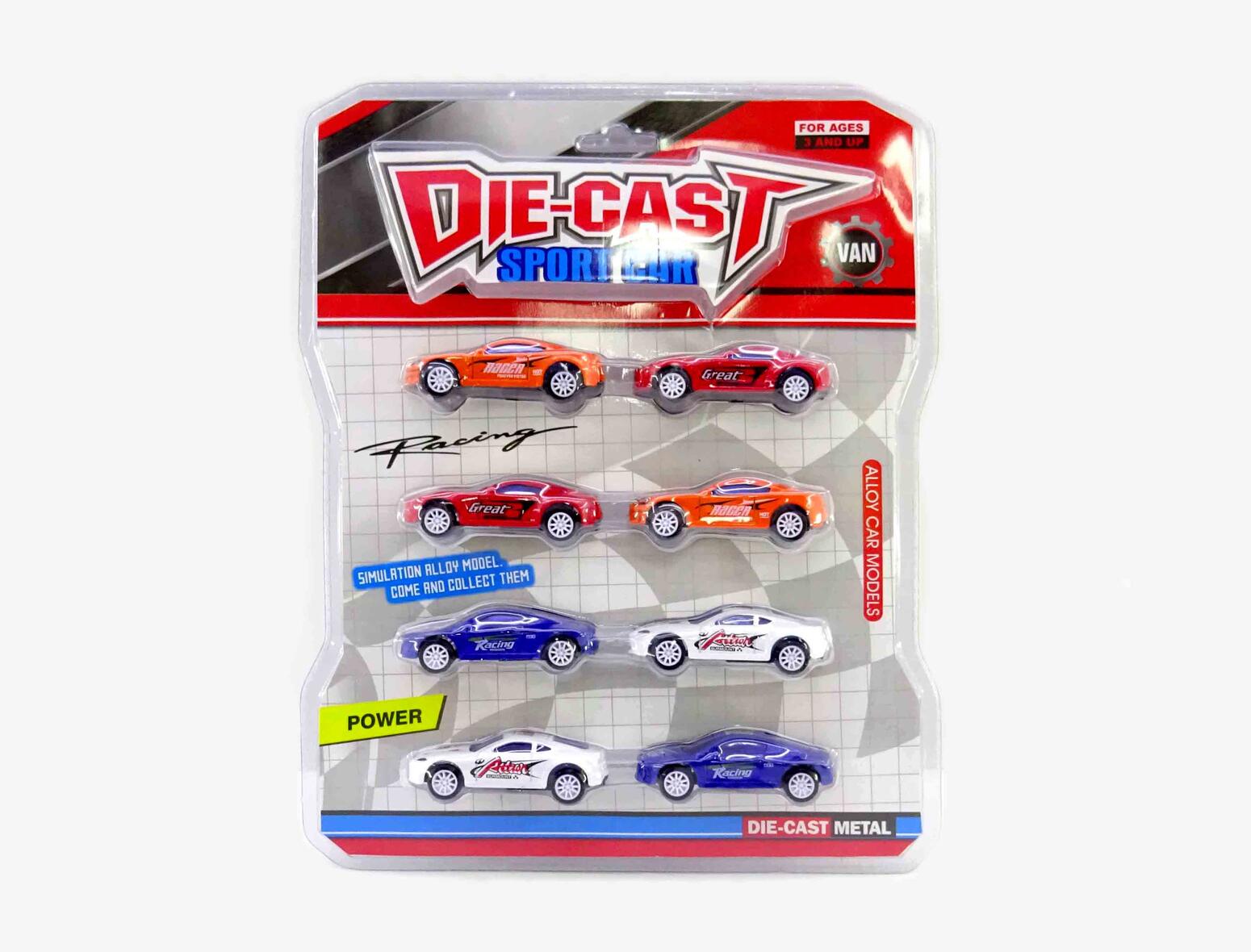 DIE-CAST PULL BACK CAR  8PCS