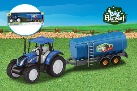 1:32 NEWHOLLAND TRACTOR WITH MILK COLLECTING TRAILER