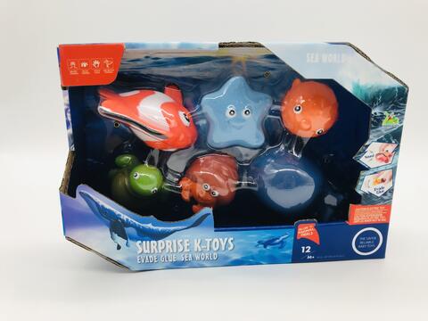 Ocean Animal World Playing Set(Clownfish/starfish /sea turtle /Shell crab/whale /Blowfish )