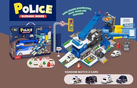 FRICTION POLICE CAR WITH LIGHT AND SOUND