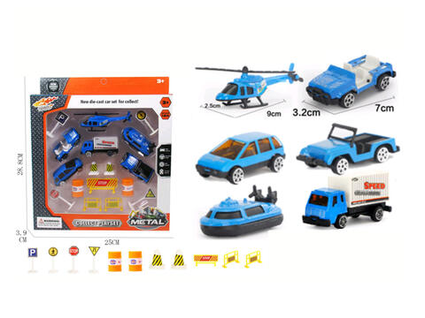 DIE-CAST FREEWHEEL POLICE CAR SET