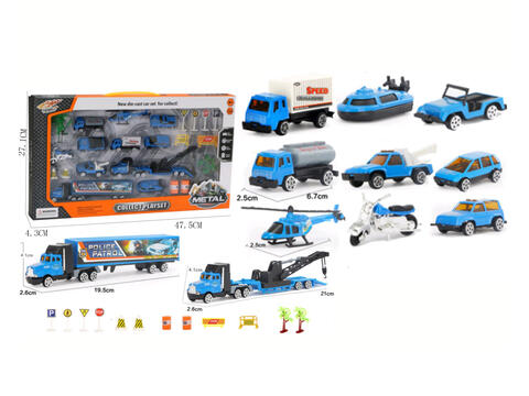 DIE-CAST FREEWHEEL POLICE CAR SET